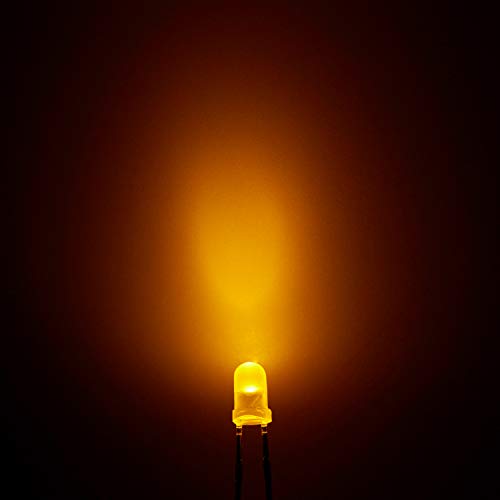 CHANZON 100 pcs 3mm Blinking Yellow LED Diode Lights 1.5Hz Flashing - color: I) Diffused Yellow (100pcs)