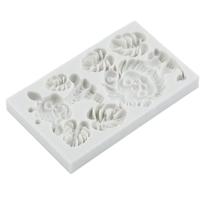 Safari Animal Polymer Clay Mold Tropical Leaf Lion Silicone Molds - color: Style E