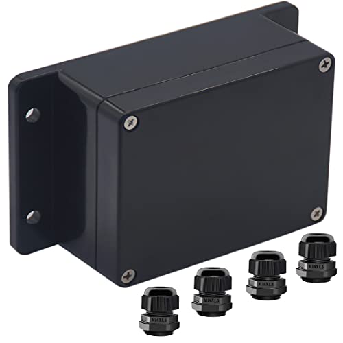 Junction Box IP65 Waterproof ABS Plastic Electrical Project Case Power Junction Boxes, Project Box with Fixed Ear Black 4.53x3.54 x2.17 inch (115 x 90 x55 mm) - color: Fixed Ear Design, size: 4.53"x3.54"x2.17"