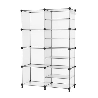 AWTATOS Closet Organizer 8 Cube Storage Shelves, Translucent - color: Translucent