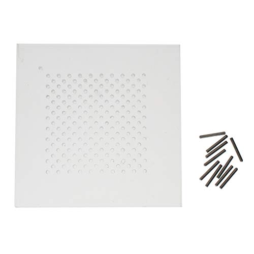 The Beadsmith Wig Jig Delphi Wire Elements 3 Acrylic Square Jig, 182 Holes, 10 Removable Metal Pegs Tool for Making Wire Components and Jewelry Designs - size: 3" Square Jig