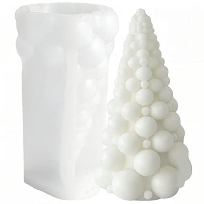 Large Bubble Christmas Tree Shape Candle Molds, Abstract Twirl Tree Soap Mould for Casting Epoxy Scented Candle Making and Baking Making Soap Wax Cake Mousse Clay(5.5") - color: Bubble Christmas Tree 5.5"