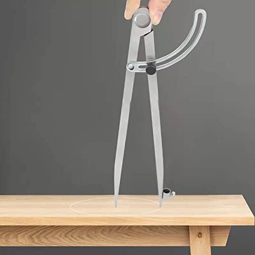 12 inch Compass for Geometry, Compass for Woodworking, Precision Woodworking Compass with Wing Divider and Pencil Holder, Large Compass for Geometry, Woodworking Compass, Drafting, Drawing Compass - size: 12in