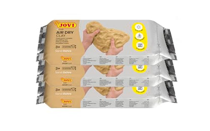 Jovi - Air Dry Clay, Sand Ochre Color, 3 x 1.1 lb, Total of 3.3 lb - color: Ochre