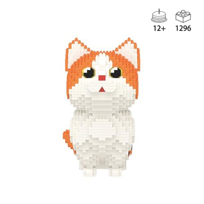 Larcele Munchkin Cat-Orange Micro Building Blocks Set for Kids 8+ KLJM-05 - style: Munchkin Cat-Orange
