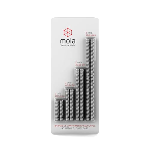Mola Adjustable Length Bars | 8 Spring-Loaded Bars for experimenting with Structural Flexibility & Design