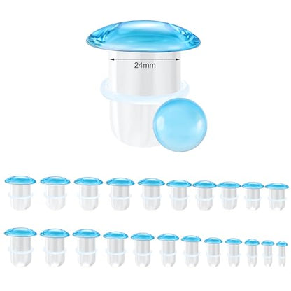 Glass Ear Stretching Kit Single Flare Plugs & Rubber Rings Unique 1mm Increments 3mm-25mm Gradual Sizing Smooth Glass Gauges for Daily Wear Earring Expander Stretcher Piercing Body Jewelry 2Pc - color: Blue, size: 24mm