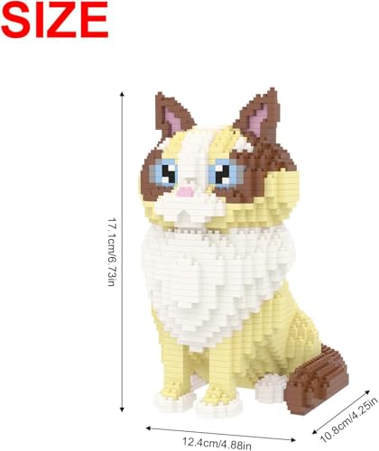 Larcele 1160 Pcs Ragdoll Cat Pet Micro Building Blocks Gift Kids 8+ KLJM-05 - style: Ragdoll