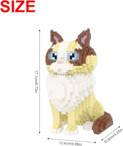 Larcele 1160 Pcs Ragdoll Cat Pet Micro Building Blocks Gift Kids 8+ KLJM-05 - style: Ragdoll