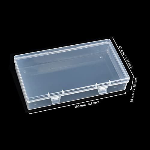 4 Pack Rectangular Clear Plastic Storage Containers 6.1x3.3x1.18 inch - size: 6.1 x 3.3 x 1.18 inch