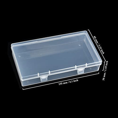 4 Pack Rectangular Clear Plastic Storage Containers 6.1x3.3x1.18 inch - size: 6.1 x 3.3 x 1.18 inch