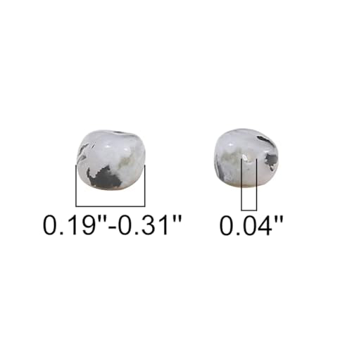 BEADIA Natural Irregular Freeform White Spectrolite Stone Beads for DIY Jewelry Making 5-8mm 38cm - color: White Spectrolite