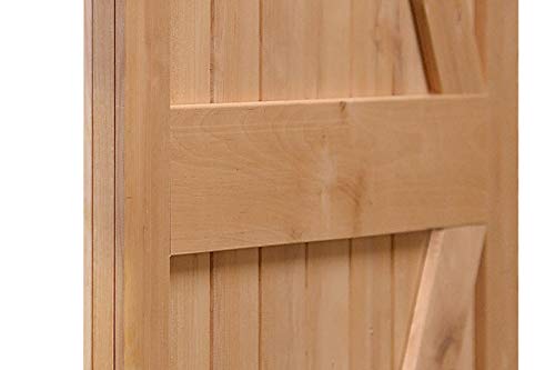 LUBANN 28 in. x 84 in. Urban Style Framed Z-Brace Barn Door Unfinished Hardwood Knotty Alder Solid Wood Dissembled Barn Door Slab with Hardware - size: 28X84 Z Brace