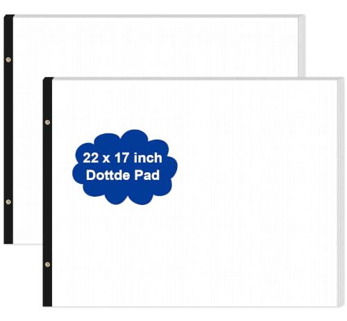 (2-Pack) Large Dotted Paper Notepad - 22" x 17" Grid Dot Paper, 100 Sheets/200 Pages, 100 Gsm White Paper Desk Pad for Office/School/Home - size: 2-Pack, style: Dotted