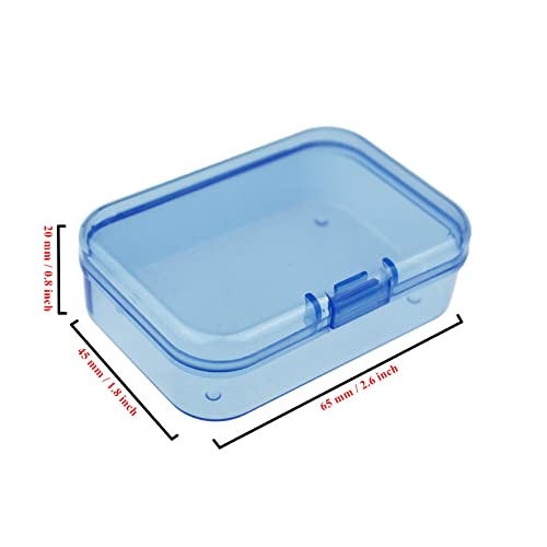 Goodma Mini Rectangular Plastic Storage Boxes, Blue, 2.6x1.8x0.8in - color: Blue, size: 65 x 45 x 20 mm