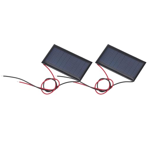 MECCANIXITY 2 Pcs 5V 0.225W 45mA Mini Solar Panels, Small Polycrystalline Solar Cell Panel with 2 Cable for DIY Electric Toy Materials Kits Charger, 53mm x 30mm - style: 5V 0.225W 45mA