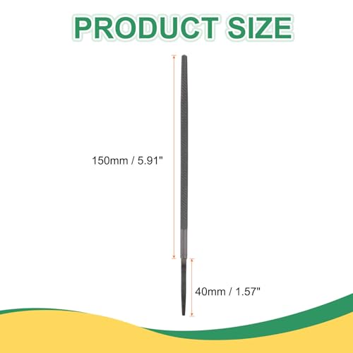 HARFINGTON 2 Pcs 6" Round Medium Cut File Double Cut Teeth Medium Metal File High Carbon Steel T12 without Handle for Metal Wood Finishing Roughing, Grey - size: 6", style: Medium Cut
