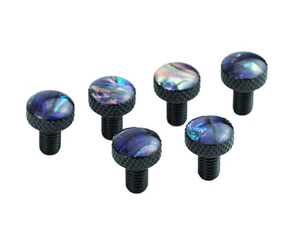 Guyker Guitar Bridge Saddle Fine Tuning Screws Set with Galaxy Top for Tremolo Bridge System Replacement Part Black (FR-002, 6PCS) - color: FR002-BK-6pcs