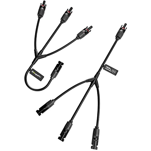 BougeRV Solar Y Connectors 1 to 3 Solar Parallel Connectors, 1 Pair - size: 1 Pair M/FFF and F/MMM