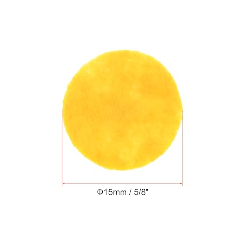 HARFINGTON 200pcs Round Felt Circles, 15mm 5/8" Pre Cut Felt Craft Pads Non-Woven Mini Felt Fabric Circles for DIY Sewing Handcraft Cut Projects Craft Finishing, Yellow - color: Yellow, size: 15mm