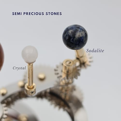 Solar System Model | Educational & Decorative Astronomy Orrery | Premium Brass Mechanical Planetarium (8" Earth & Moon)