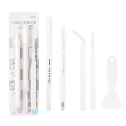 Doraking Scrapbooking Tools with Glue Tweezer Shovel Cutter Pen for Crafting, Scrapbooking, Card Making, Paper Crafts - color: White