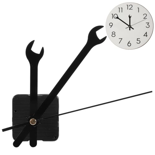 Wall Clock Mechanism Replacement : Creative Wrench Shpaed Clock Hands and Motor Kit - Clock Parts Battery Operated Kit DIY Clock Making Kit (Black 1) - color: Black 1