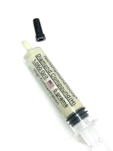 TechDiamondTools Diamond Polishing Paste & Lapping Compound — 1050 Grit (12-20 Micron) | USA Made | Oil-Based Syringe | Metal, Glass, Gemstone, Knife, Jewelry | 50% Diamond Powder Concentration - size: 1,050 grit/12 - 20 microns