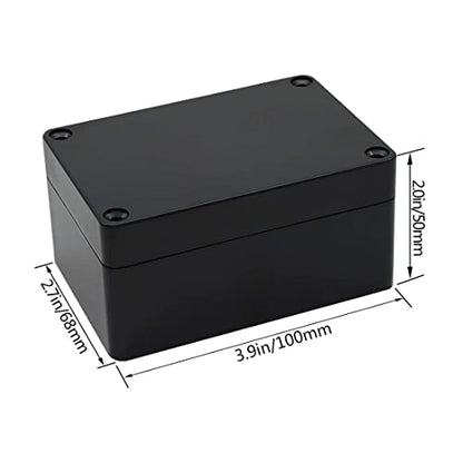 LeMotech Junction Box IP65 Waterproof Project Box Dustproof ABS Plastic Electrical Boxes Universal Enclosure for Electronic Black 3.93x 2.68x 1.97 inch (100 x 68 x 50 mm)(Pack of 1) - color: Black (1 pack), size: 3.9" x 2.6" x 1.9"
