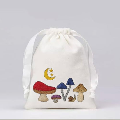 ORIGACH 4 Sheets Large Water Soluble Embroidery Patterns Stabilizers - Pre-Printed Mushroom, Moon, Star & Flower Hand Sewing Stabilizers- Stick & Stitch Embroidery Patterns for Hand Sewing Beginner - color: Mushroom Moon Star & Flower