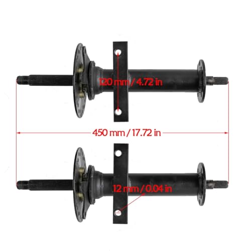 48V 1000W Rear Differential Axle Kit with Brushless Motor for Go Kart, Golf Cart, Electric Trike, ATV, Quad, Buggy, and DIY Projects (34in.Axle) - size: 34in.Axle