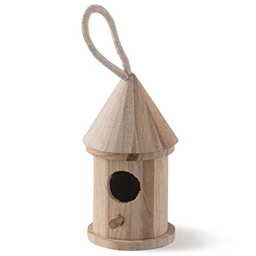 Make Market 5" Wooden Hut Birdhouse - Unfinished Birdhouse Made of 100% Wood, Outdoor Nesting Boxes - Bulk 12 Pack