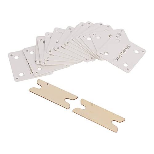 Weaving Cards, 30 Pieces Tablet Weaving Card Sturdy Flexible Paper Cards with 2 X Shuttles Replacement for Inkle Weaving Supplies, Weaving