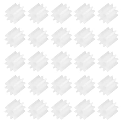 MECCANIXITY 50 Pcs Plastic Gears 10 Teeth Plastic Motor Gear Model 102A Reduction Gear for RC Car Model DIY Robot (White, Module 0.5) - style: 10 Teeth