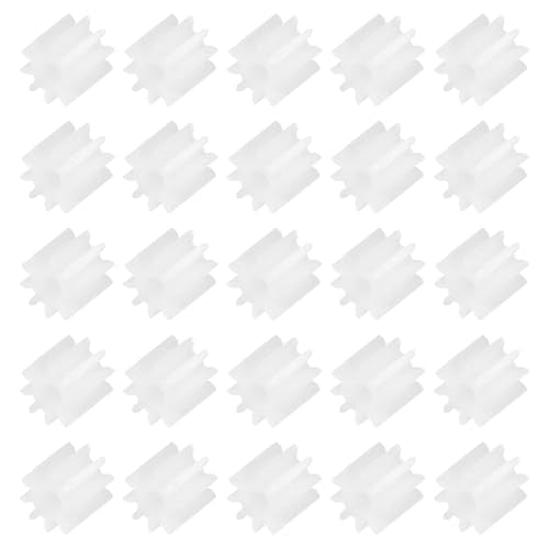 MECCANIXITY 50 Pcs Plastic Gears 10 Teeth Plastic Motor Gear Model 102A Reduction Gear for RC Car Model DIY Robot (White, Module 0.5) - style: 10 Teeth