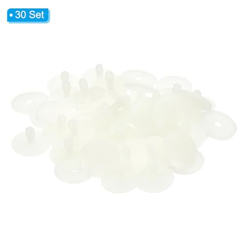PATIKIL 40mm Doll Joints, 30 Set Plastic Removable Animal Joints Connector Engage Bolt for Bear Limbs Making Head Joints DIY Crafts Accessories, White - size: 40mm