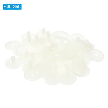 PATIKIL 40mm Doll Joints, 30 Set Plastic Removable Animal Joints Connector Engage Bolt for Bear Limbs Making Head Joints DIY Crafts Accessories, White - size: 40mm