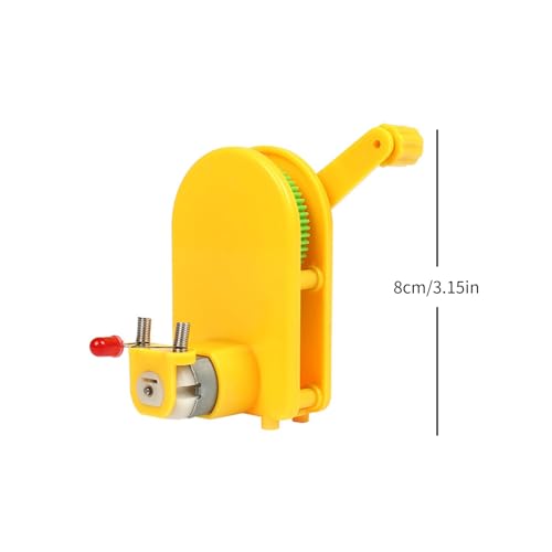Portable Hand Cranked Power Generator Handheld Crank Generator Science Experiments STEM Building Toy for Student Teen ABS Plastic