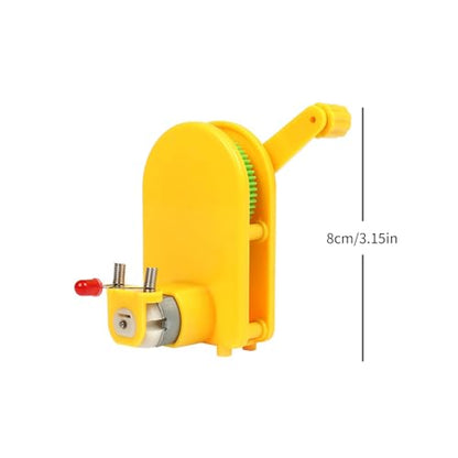 Portable Hand Cranked Power Generator Handheld Crank Generator Science Experiments STEM Building Toy for Student Teen ABS Plastic