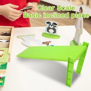Inclined Plane Set, Adjustable Clear Scale Pulley Experiment Teaching Aid for Classroom Students Plastic Double Stand 2 Sets 3 Height School Physics Lab
