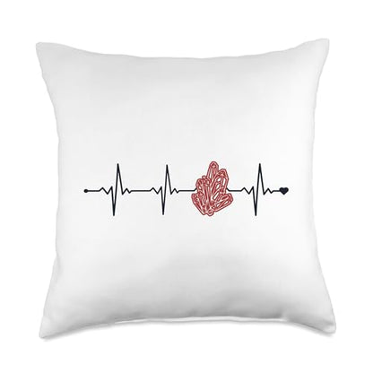 Best Rocks And Minerals Kit Guide Collection Gifts Collecting Heartbeat Geologist Mineral Collector Throw Pillow, 18x18, Multicolor - size: 18x18