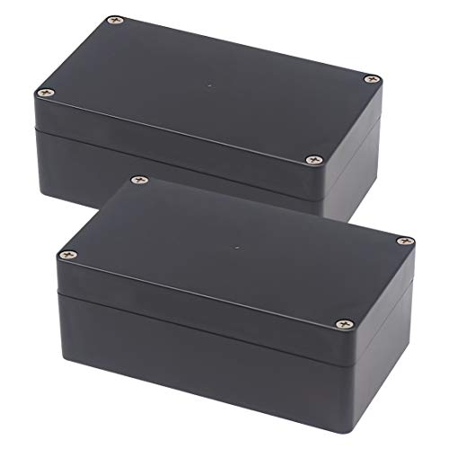 Junction Box, Zulkit Project Box IP65 Waterproof Outdoor Box ABS Plastic Electrical Boxes Electronic Enclosure Black 6.22 x 3.54 x 2.36 inch (158 x 90 x 60 mm)(Pack of 2) - size: 6.22'' x 3.54'' x 2.36''(Pack of 2)