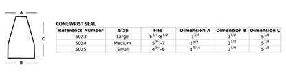 Cone/Conical Shape Latex Wrist Seal Trimmable - color: Wrist Seals Only, size: Large / 6.75" - 8.5" Wrist