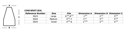 Cone/Conical Shape Latex Wrist Seal Trimmable - color: Wrist Seals Only, size: Small / 4.75" - 6.0" Wrist