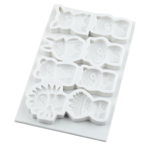 Animal Polymer Clay Mold Boho Tribal Animal Silicone Molds - color: Style C