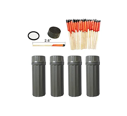 eGreen 20-100 Windproof Stormproof Matches Waterproof Cases & Rope Options - style: 4 X Container Matches