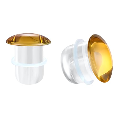 Glass Ear Stretching Kit Single Flare Plugs & Rubber Rings Unique 1mm Increments 3mm-25mm Gradual Sizing Smooth Glass Gauges for Daily Wear Earring Expander Stretcher Piercing Body Jewelry 2Pc - color: Brown, size: 23mm