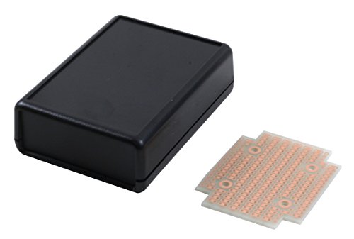 KIT-1593P Box+PCB, Black ABS Plastic Box with Battery Compartment, PR1593P PCB, 3.6 x 2.6 x 1.1 in
