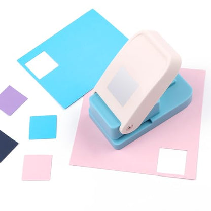BAOFALI 1 Inch Square Punch Lever Action Craft Punch Making 1X1 inch Equilateral Square for Paper Crafting Scrapbooking DIY Card Making Arts Crafts Supplies - color: 1 Inch Square Punch