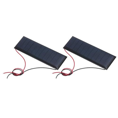 MECCANIXITY 2 Pcs 5.5V 0.33W 60mA Mini Solar Panels, Small Polycrystalline Solar Cell Panel with 2 Cable for DIY Electric Toy Materials Kits Charger, 90mm x 30mm - style: 5.5V 0.33W 60mA